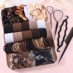 1109pcs Women Dark Hair Accessories Set Elastic Seamless Ponytail Scrunchies Small Rubber Bands Fashion Hair Ties Headbands - AliExpress 200000297