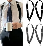 Suspenders for Men Work 2.5cm Wide 2 Clips Heavy Duty Big and Tall Trucker Suspenders Adjustable Elastic Trouser Braces - AliExpress 200000297